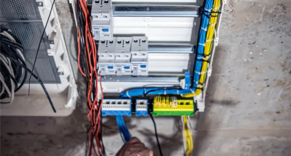 male-electrician-works-switchboard-with-electrical-connecting-cable